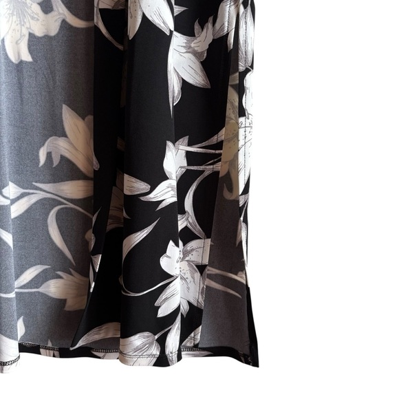 Joseph Ribkoff Black and White Floral LDS Cover Up Size 10 Kimono Cardigan - Picture 8 of 10